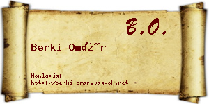 Berki Omár névjegykártya